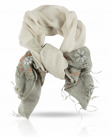 Палантин Женский ZW.EMB/GREY.BEIGE